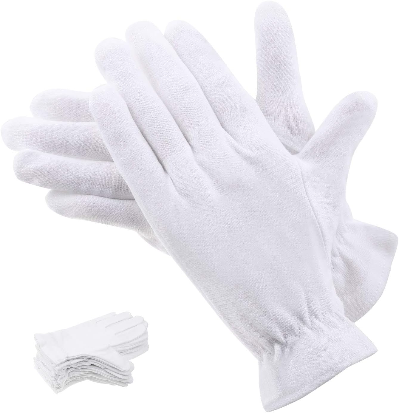 100 Percent Cotton Gloves for Dry Hands Eczema, Selizo 10 Pairs White Cotton Gloves for Women Dry Hands Moisturizing Cosmetic Sensitive Irritated Skin Spa